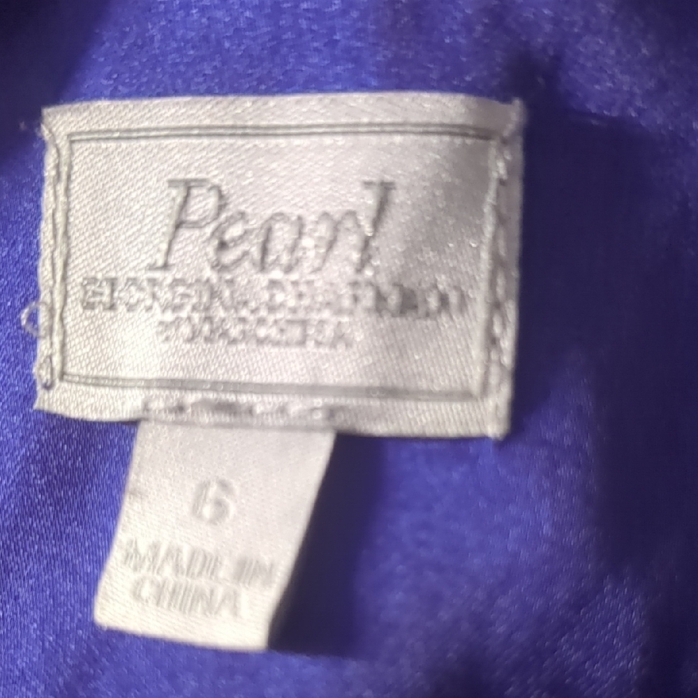 Pearl  Georgina Chapman Royal V-Neck Pleadd Purple Midi Dress Size 6 - Picture 12 of 16